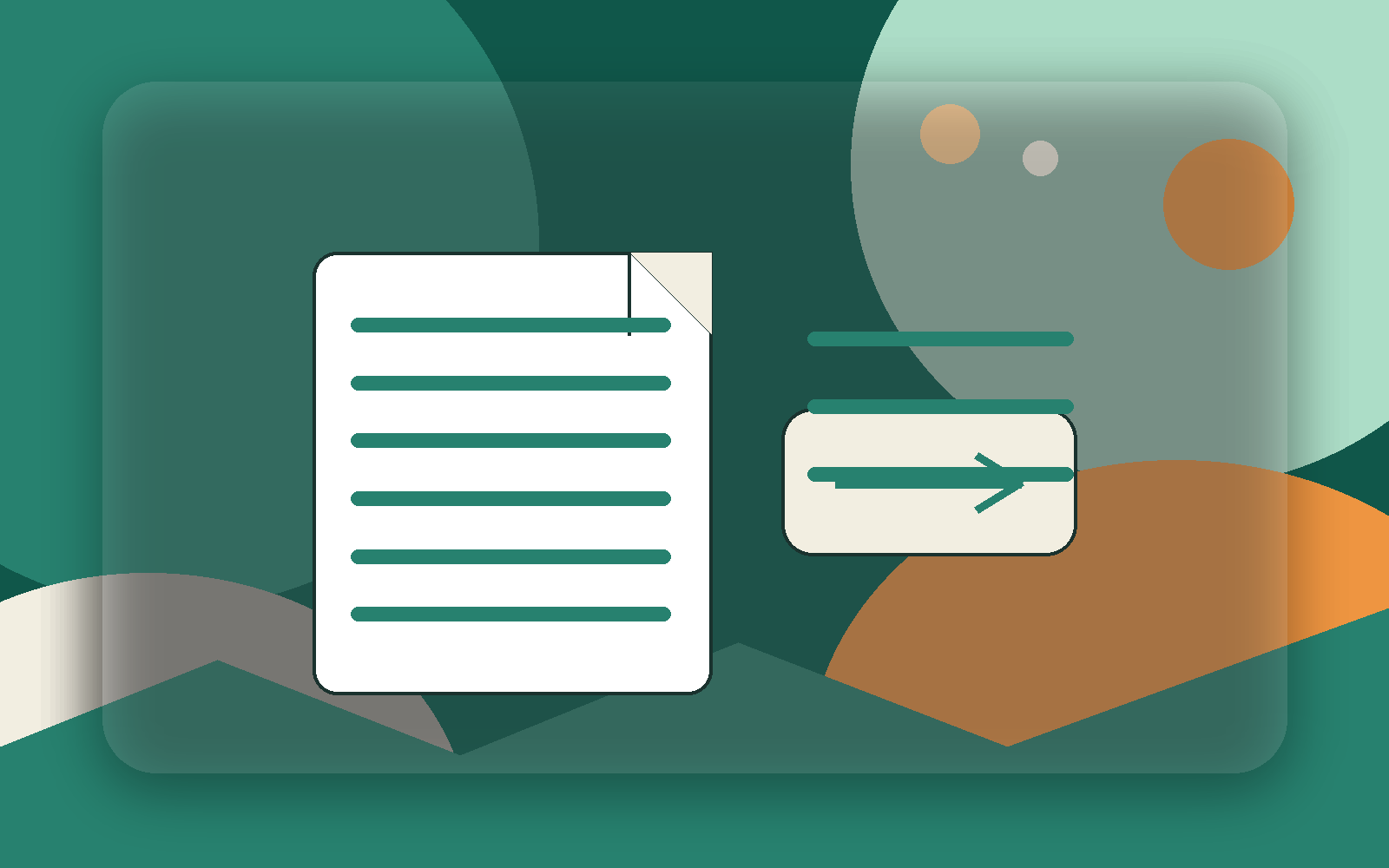 Editorial-Illustration mit Richtliniendokument, Textbausteinen und Meldelink für eine Whistleblowing-Policy-Vorlage.