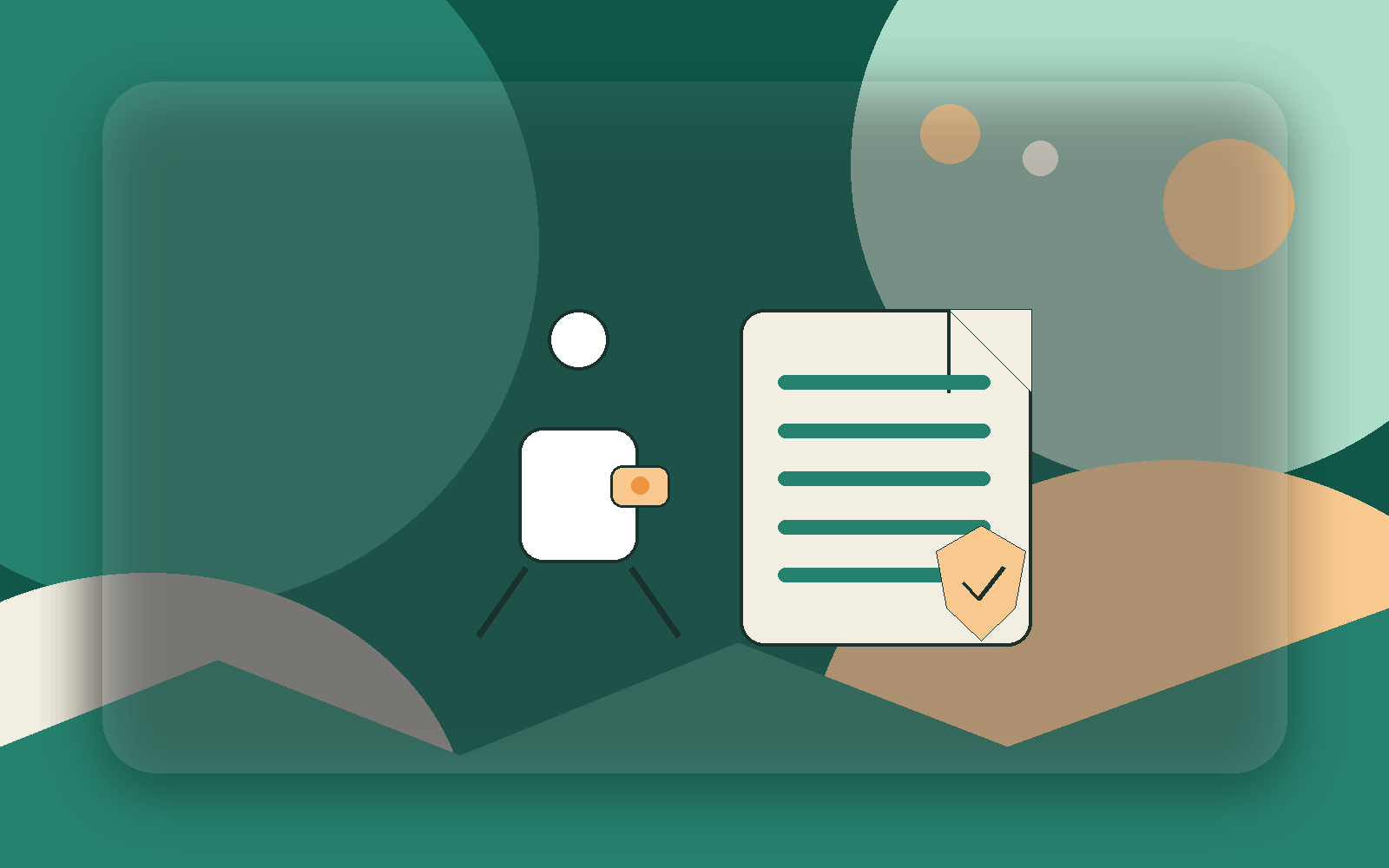 Editorial illustration with responsible case owner, badge and protected case file symbolising the whistleblowing officer role.